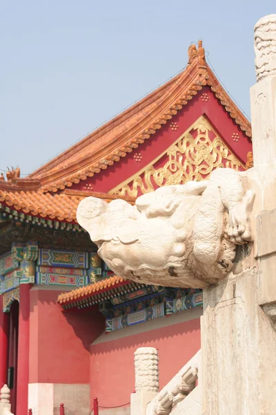 Statua Marmo Drago Cina — Foto Stock