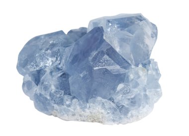 Crystals mineral celestite isolated on a white background clipart