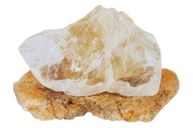 Gemstone topaz is isolated on a white background clipart