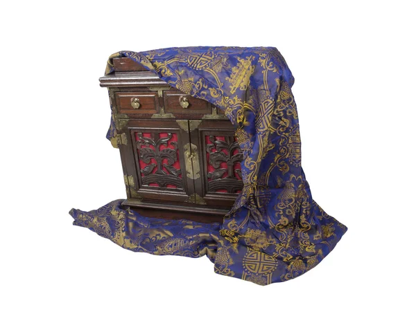 Antique Chest and Scarf — Stock Photo, Image