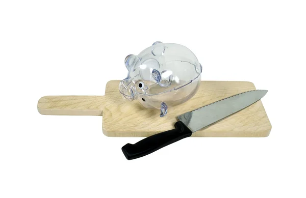Piggy Bank on Cutting Board — Stock Photo, Image
