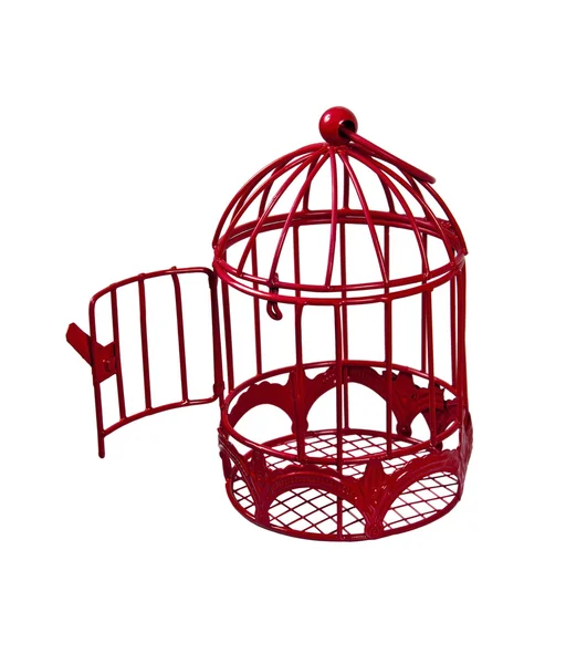 Porta aberta para gaiola de pássaros — Fotografia de Stock