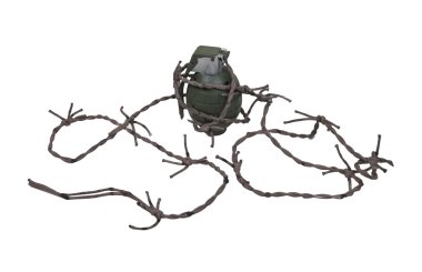 Grenade and Barbed Wire clipart
