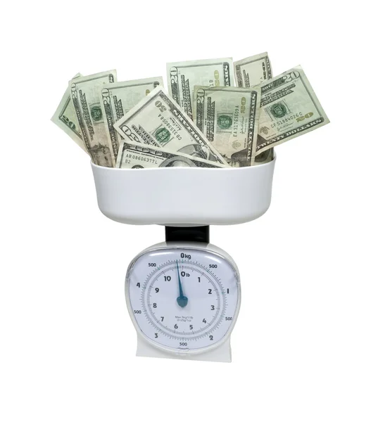 Weighing Money — Stock Photo, Image