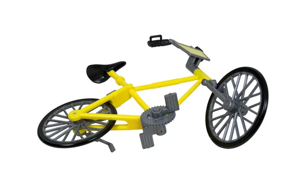Gelbes Fahrrad von unten betrachtet — Stockfoto