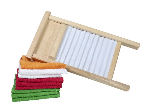 Washboard i ręczniki — Zdjęcie stockowe