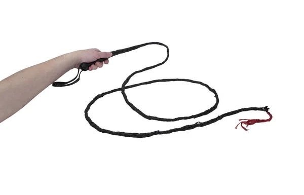 Holding a Whip — Stock Photo, Image