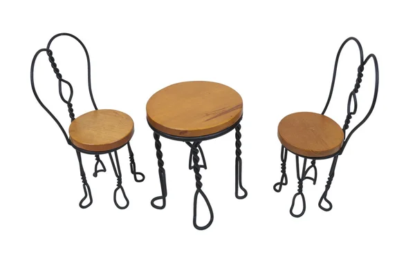 Μπιστρό Ρύθμιση Τραπέζι Και Καρέκλες Για Ένα Σύνολο Εύκολο Φαγητό — Φωτογραφία Αρχείου
