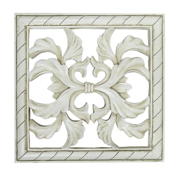 Square Antique Ceramic Tile Decorative Vines Leaves Interwoven Path Included — Stock Photo, Image