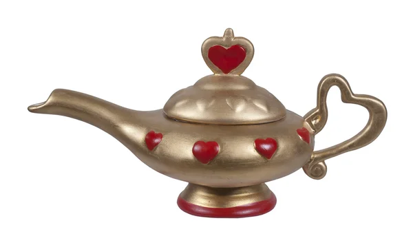 Goud Rode Genie Lamp Voor Huisvesting Een Magische Genie Pad — Stockfoto