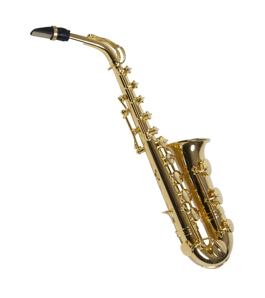 Saxofone Latão Com Teclas Toques Padrão Caminho Incluído — Fotografia de Stock