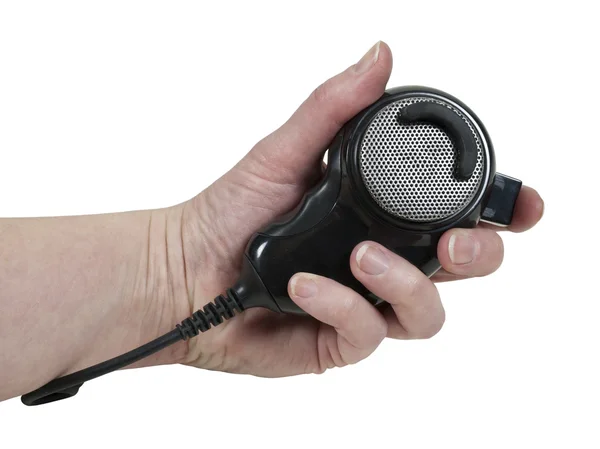 Bir mikrofon tutan — Stok fotoğraf