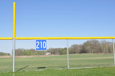 Baseball Foul Pole and Outfield Fence clipart