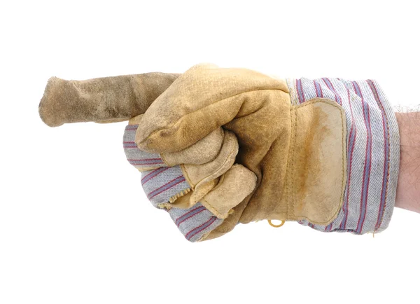 Arbetarens Hand pekar till vänster — Stockfoto