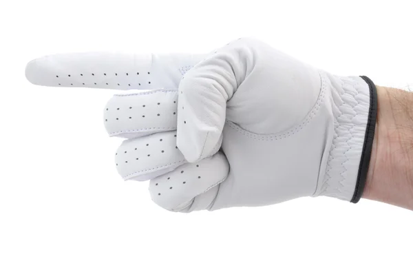 Golfisty ręka wskazuje w lewo — Zdjęcie stockowe