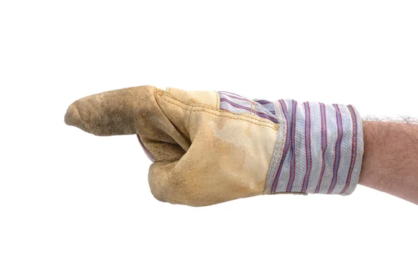 Worker's Hand Pointing to the Left — Stock Photo, Image