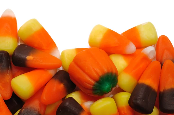 Candy Corn and Pumpkins — Stock Photo, Image