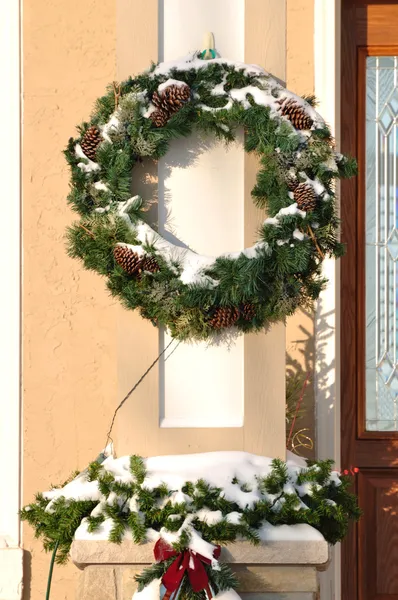 stock image Christmas Wreath Covered with Snow