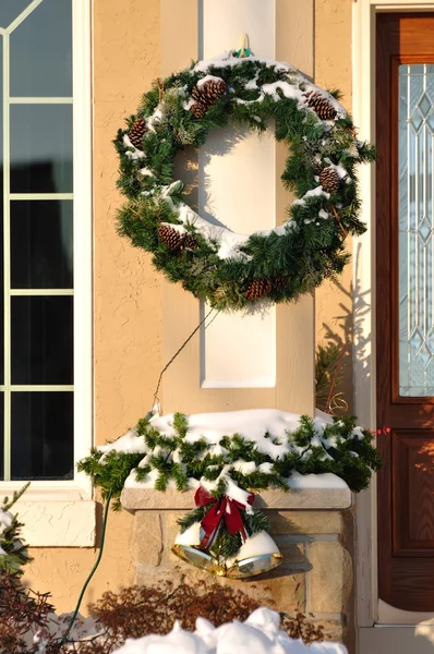 stock image Christmas Wreath Covered with Snow