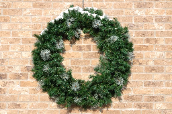 Christmas Wreath Covered with Snow — Stok Foto