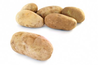 Six Raw Russet Potatoes clipart