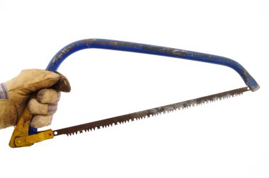 Gardener Holding a Bow Saw clipart