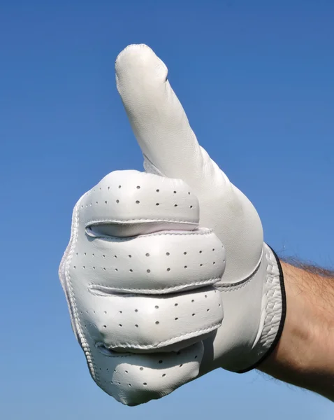 Golfista podając kciuki znak — Zdjęcie stockowe