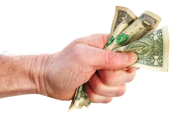 Fist Holding Three Dollar Bills — Stock Photo, Image