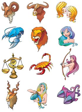 Zodiac signs clipart