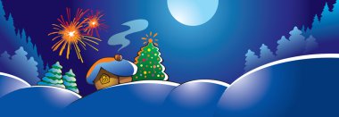 Christmas fireworks clipart