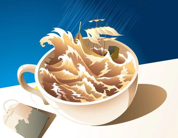 Una tempesta in una tazza da tè — Foto Stock