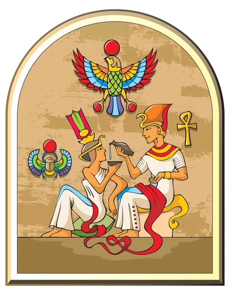 Faraó egípcio e sua esposa — Fotografia de Stock