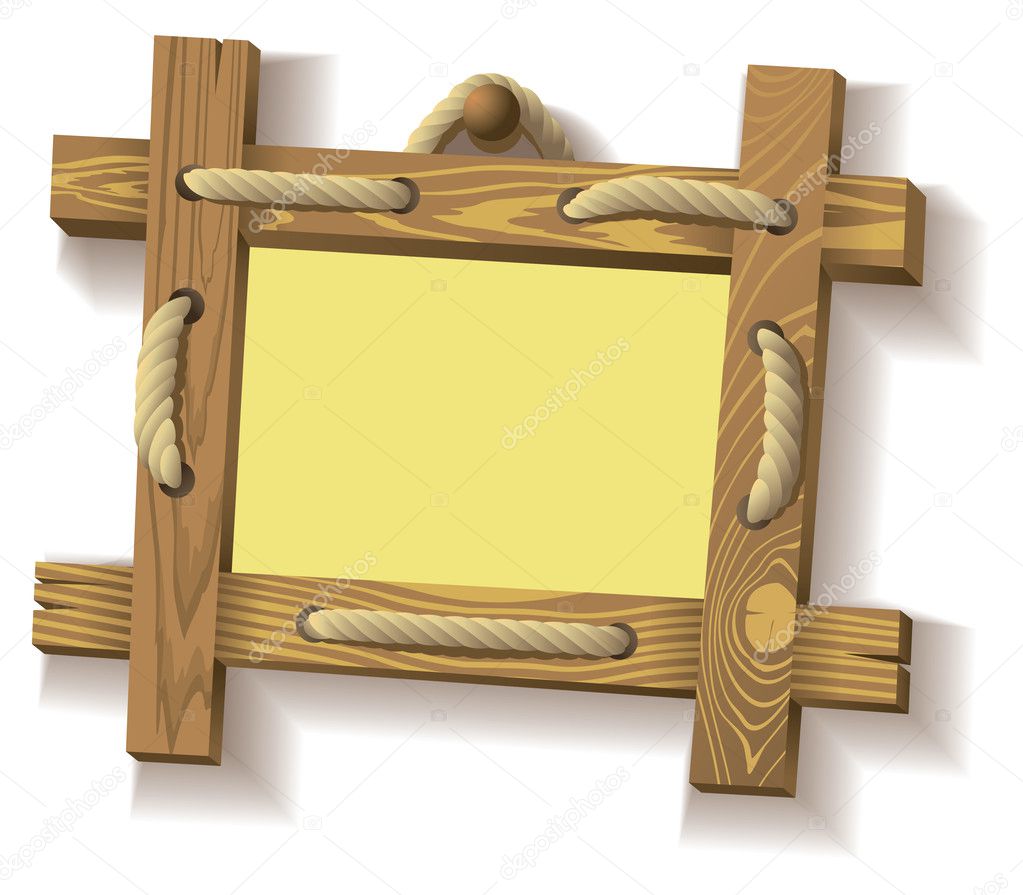 Wooden frame with rope — Stock Photo © ensiferum #4744848
