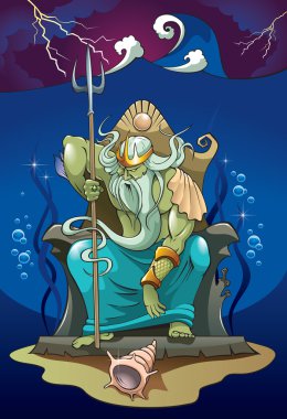 Poseidon, the God of the Sea clipart
