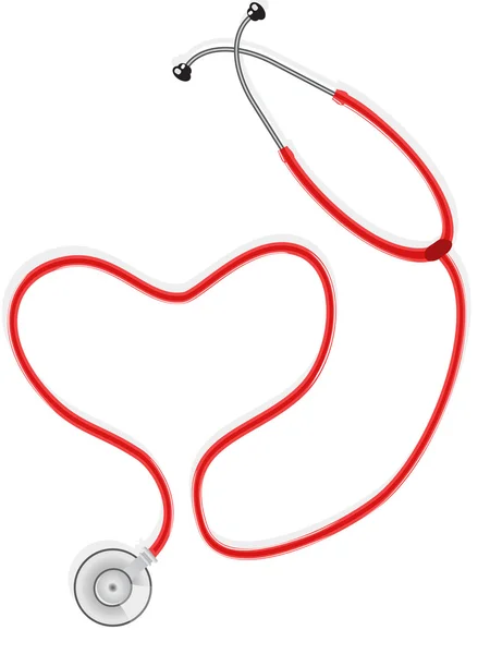 Stethoscoop de vorm van hart — Stockvector