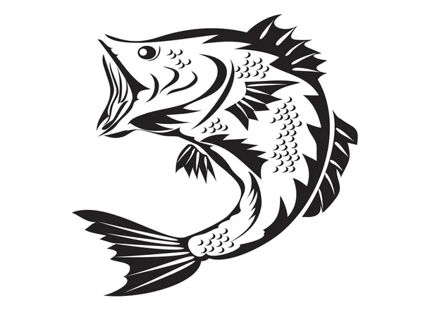 Fishing symbol - bass — Stock Vector