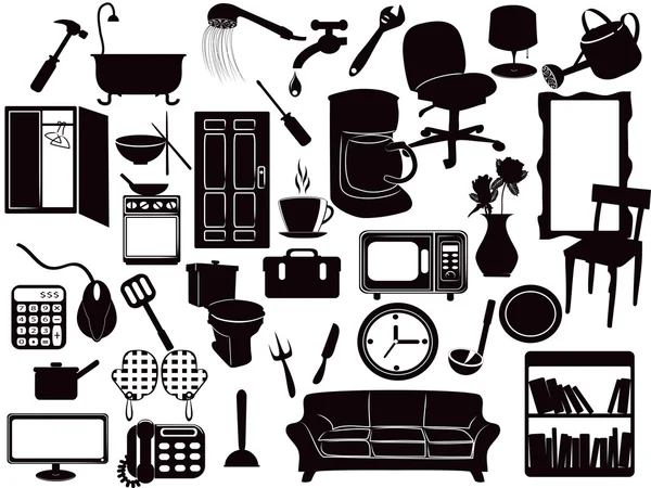 Varios Iconos Muebles Para Diseño — Vector de stock