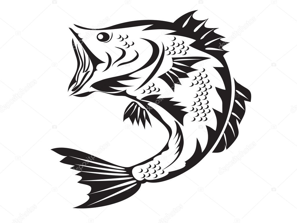 Fishing symbol - bass Stock Vector Image by ©huhulin #4931627