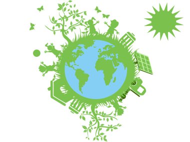 Green eco globe clipart