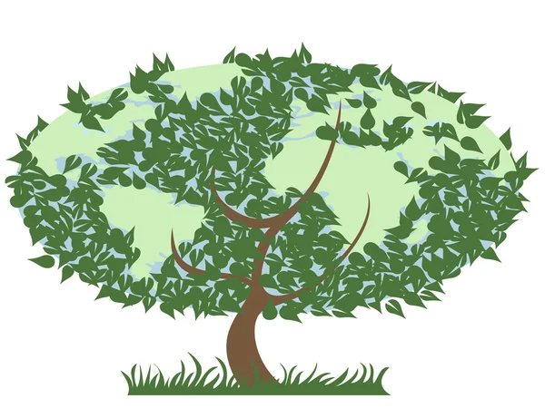 Grön jord träd — Stock vektor