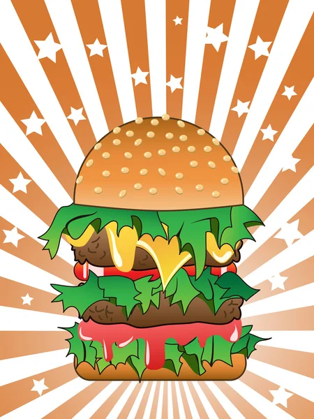 Hamburger na tryśnięcie tło — Wektor stockowy