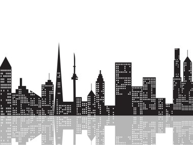 Cityscape at night clipart