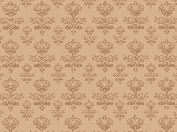 茶色のシームレスな壁紙パターン — ストックベクタ