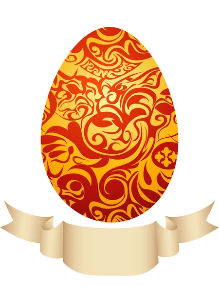 Easter pattern egg with banner — Stock Vector