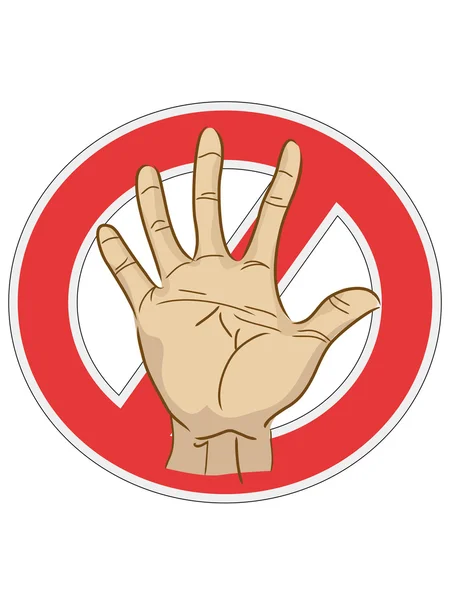 Stoppschild mit Hand — Stockvektor