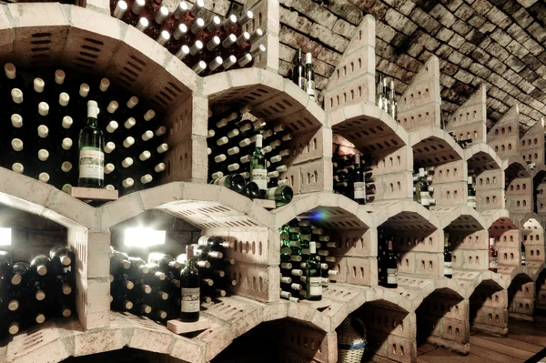 Stacked up wine bottles — Stock Photo, Image
