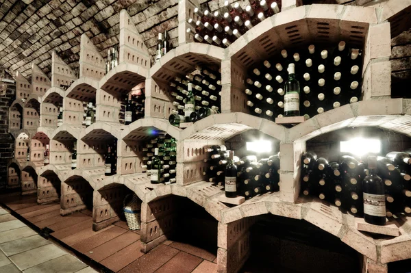 Stacked up wine bottles — Stock Photo, Image