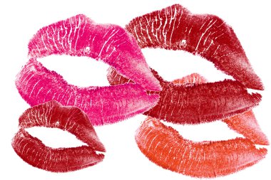 Red lips print clipart