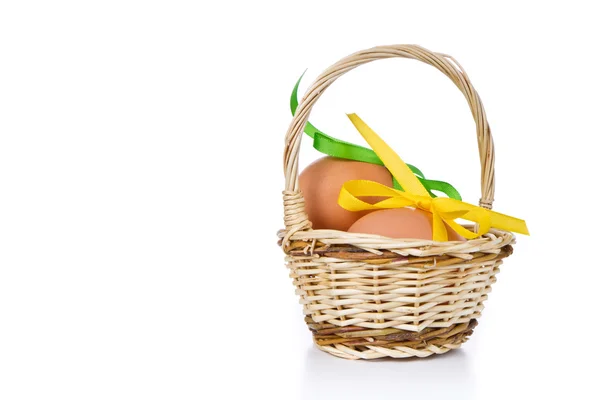 stock image Basket with easter eggs