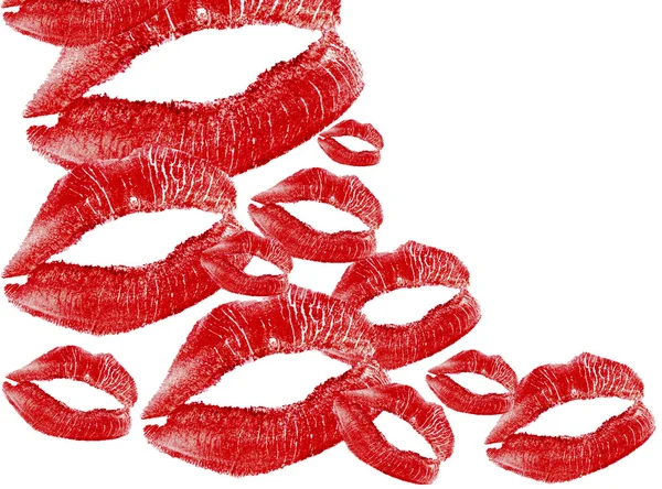 Rode lippen afdrukken — Stockfoto